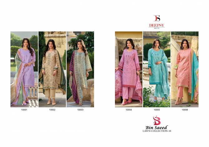 Bin Saeed 10 By Deepsy Suits Embroidery Cotton Pakistani Suit Wholesalers In Delhi